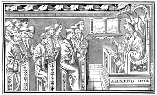 A schoolhouse, 16th century (1849). Artist: Unknown