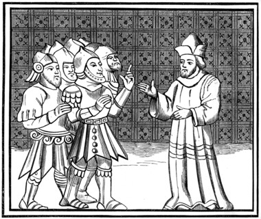 A secret meeting of the Jews at the Rabbi's House, 14th century (1849). Artist: Unknown