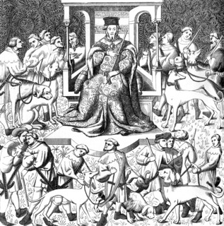 Gaston Phoebus teaching the art of venery, 15th century (1849). Artist: Unknown