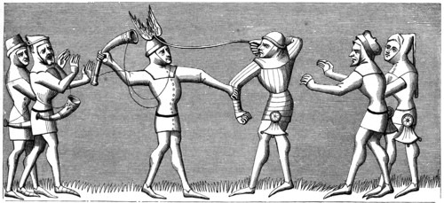 Vailets of falconry, 14th century (1849). Artist: Unknown