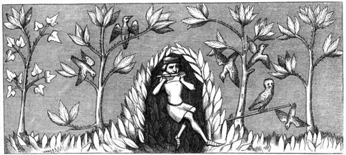 Bird piping, 14th century (1849). Artist: Unknown
