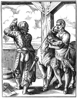 Butcher, 16th century (1849).Artist: Jost Amman
