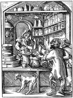 Druggist, 16th century (1849).Artist: Jost Amman