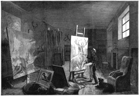 Sir Edwin Landseer's (1802-1973) studio, Brighton, East Sussex, 1874. Artist: Unknown