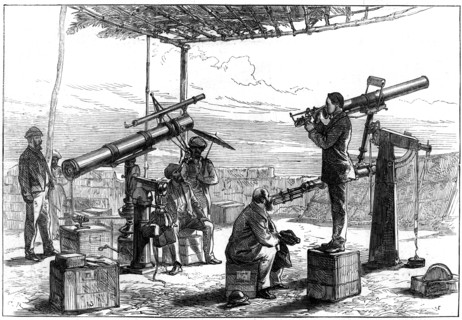 Astronomers waiting for an eclipse, India, 1872. Artist: Unknown