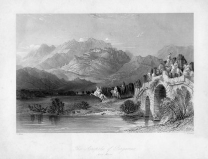 The acropolis of Pergamum (Bergama), Turkey, 19th century.Artist: J Redaway
