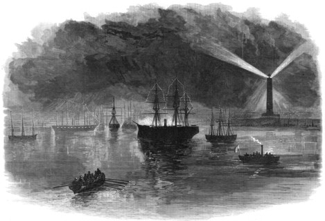 The illuminations of Port Said during the opening of the Suez Canal, Egypt, 1869. Artist: Unknown
