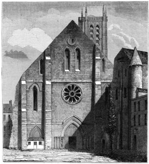 Façade of the ancient church of the Abbey of Sainte-Geneviève, Paris, France ,1849. Artist: Unknown