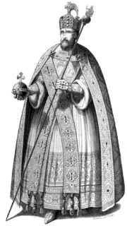 The costume worn by emperors during their coronations since the time of Charlemagne, 1579 (1846).Artist: A Bisson