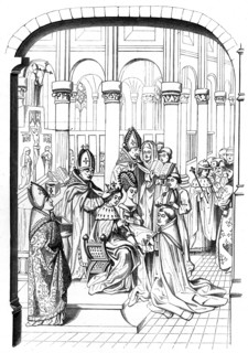 The coronation of King Charles V of France (1337-1380), 14th century (1849).Artist: A Bisson