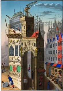 Building construction, France, 15th century (1849).Artist: Franz Kellerhoven