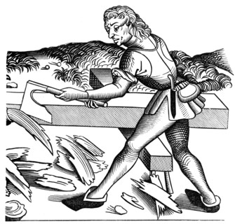 Ship carpenter, 15th century (1849). Artist: Unknown