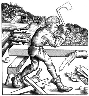 Ship carpenter, 15th century (1849). Artist: Unknown