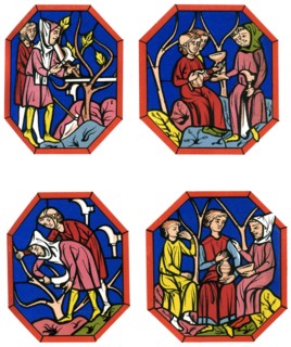 Wine making, 13th century (1849).Artist: Thurwanger Freres