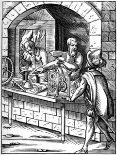Clockmaker, 16th century (1849).Artist: Jost Amman