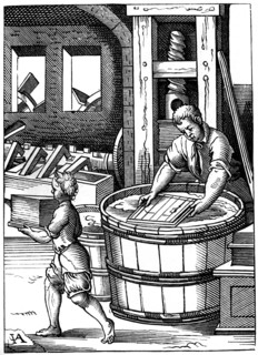 Paper maker, 16th century, (1849).Artist: Jost Amman