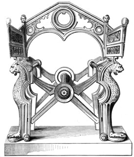 The Chair of Dagobert, 7th century, (1849). Artist: Unknown
