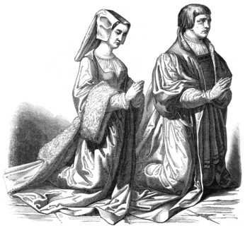 The bourgeoisie of Gand praying, 15th century (1846). Artist: Unknown