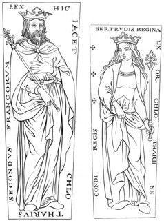 King Clotaire II (584-629) and Bertude (575-604), 12th century (1849). Artist: Unknown