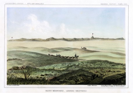 The Rocky Mountains, looking westward, USA, 1856.Artist: John Mix Stanley
