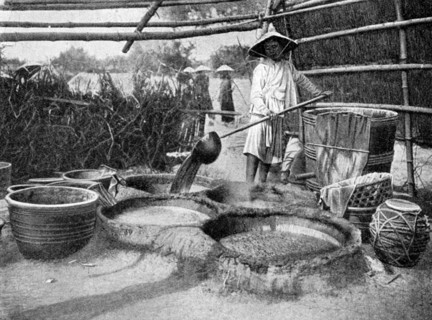 Clarifying sugar cane juce, Annam, Vietnam, 1922. Artist: Unknown