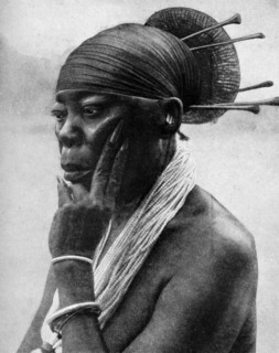 Queen Nenzima of the Mangbetu, Belgian Congo (Congo Republic), 1922.Artist: H Lang