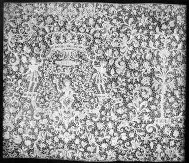 Raised Venetian or rose point lace, 17th century, (1901). Artist: Bemrose