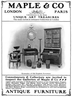 Advertisement for Maple & Co of London, sellers of antique furniture, 1901. Artist: Unknown
