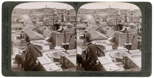 Jerusalem and the Mount of Olives, looking east from the Latin Hospice, Palestine, 1900s.Artist: Underwood & Underwood