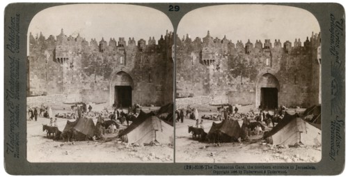 The Damascus gate, the nothern entrance to Jerusalem, Palestine, 1896.Artist: Underwood & Underwood