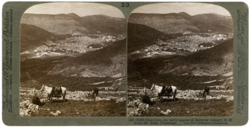 Shechem, south-west from Mount Ebal, Palestine, 1900s.Artist: Underwood & Underwood