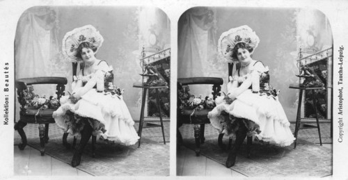 Portrait of a costumed woman, early 20th century.Artist: Aristophot