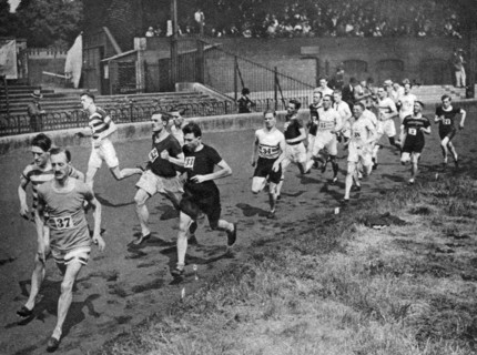 Running the half mile at the Civil Service Sports day, Stamford Bridge, London, 1926-1927. Artist: Unknown