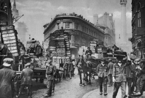 Fish porters in Billingsgate, London, 1926-1927. Artist: Unknown