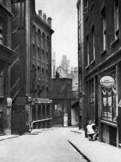 From the Old Bailey looking down the hill of Fleet Lane, London, 1926-1927. Artist: Unknown