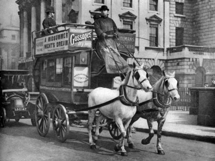A horse-drawn bus, London, 1926-1927. Artist: Unknown