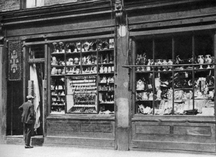 A pawnbroker's shop front, Bow, London, 1926-1927.Artist: Whiffin