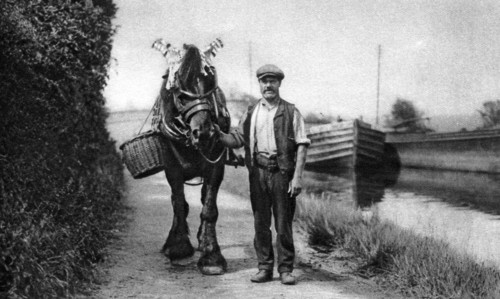 A horse pulling a canal barge, 1926-1927. Artist: Unknown
