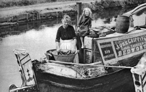 Washing day on the canal boat, 1926-1927. Artist: Unknown