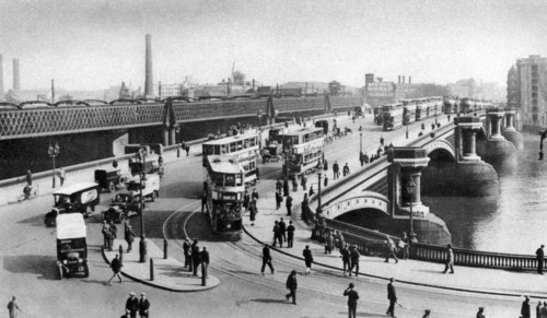 The two bridges at Blackfriars, London, 1926-1927. Artist: Unknown