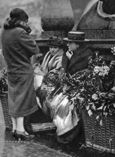 Flower sellers, Piccadilly Circus, London, 1926-1927. Artist: Unknown