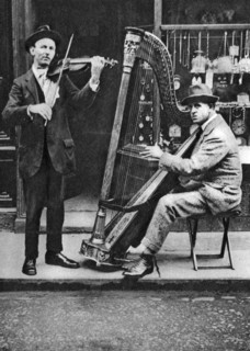 Street musicians, London, 1926-1927. Artist: Unknown