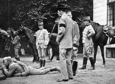 Testing the new repeating rifle, 1908.Artist: Queen Alexandra