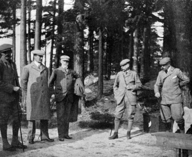 The Duke of Connaught and his shooting party, 1908. Creator: Queen Alexandra.