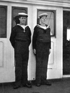 Two ship's boys on the royal yacht Victoria and Albert III, 1908.Artist: Queen Alexandra
