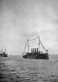 Naval review off the coast of Portsmouth, 1907 (1908).Artist: Queen Alexandra