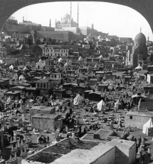 'Citadel and Mohammed Ali Mosque beyond Bab-el-Wezir cemetery, Cairo, Egypt', 1905.Artist: Underwood & Underwood