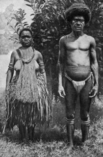 Grief for the dead shown by hempen halters, New Guinea, 1922. Artist: Thomas McMahon