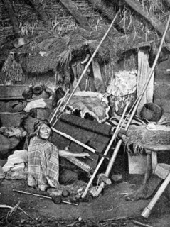 Araucanian woman weaving, Chile, 1922. Artist: Unknown