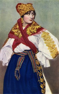 Peasant woman in national dress, Czechoslovakia, 1922. Artist: Unknown